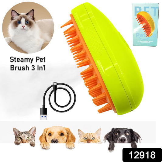 3-in-1 Cat Steamy Brush – Self-Cleaning Pet Grooming & Hair Removal Comb