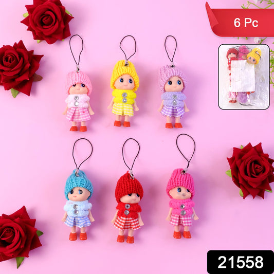 Adorable doll key ring charm pack