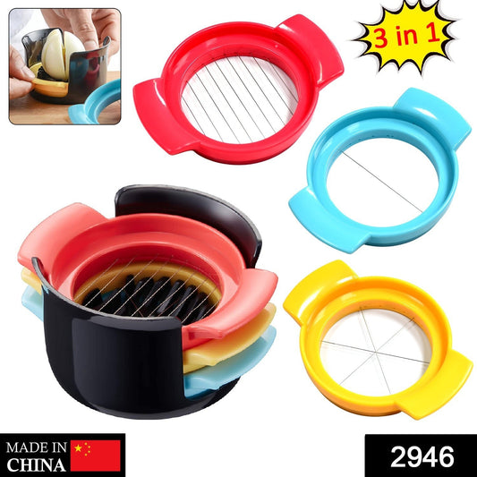 Multifunctional 3-in-1 Egg Cutter - Stainless Steel Slicing Tool with Durable Wires