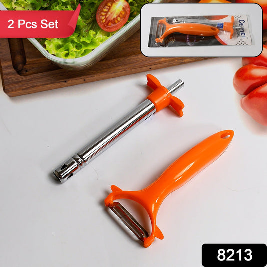 2 in 1 Kitchen Combo Lighter with Vegetable Cutter Peeler For Kitchen (2 Pc Set)