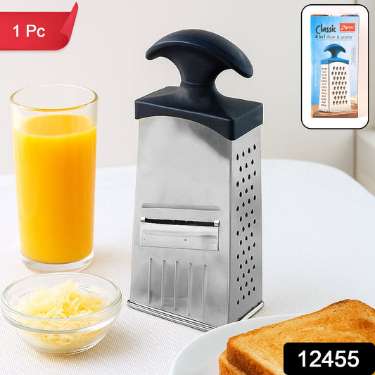 2-in-1 Stainless Steel Grater and Slicer with Handle