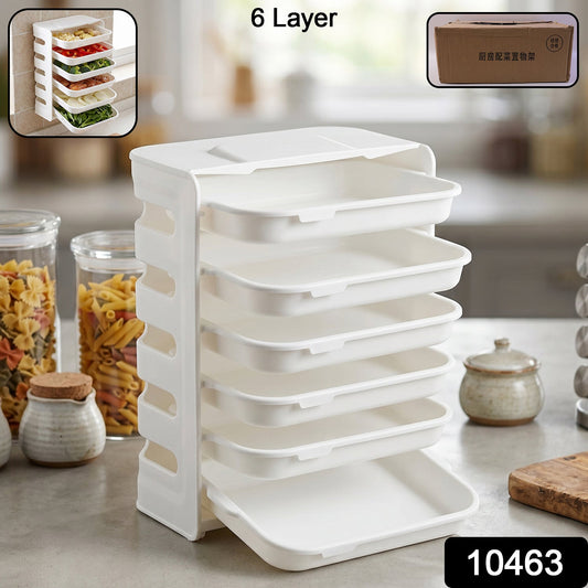 Wall Mount 6-Layer Food Storage Rack β Stackable, Space-Saving Organizer