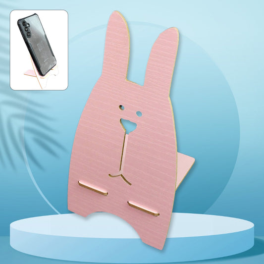 Wooden Rabbit Design Phone Stand 