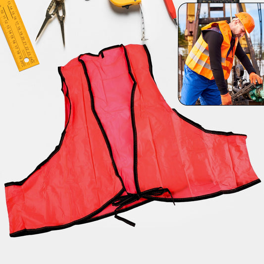 Economy PVC Safety Vest – Soft Vinyl, Tie Closure, High Visibility