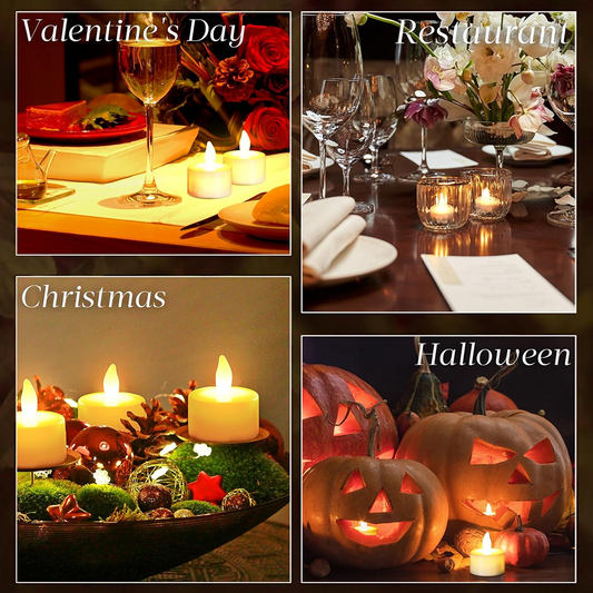 Set of 12 Flameless Floating Candles Battery Operated Tea Lights Tealight Candle