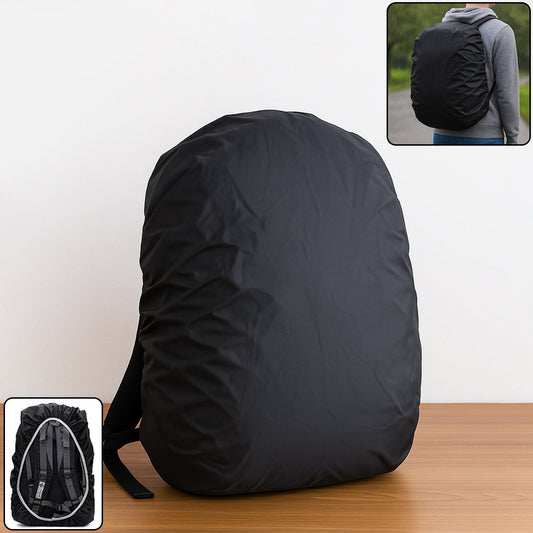 Waterproof Nylon Backpack Rain Cover with Elastic Fit (1 Pc)