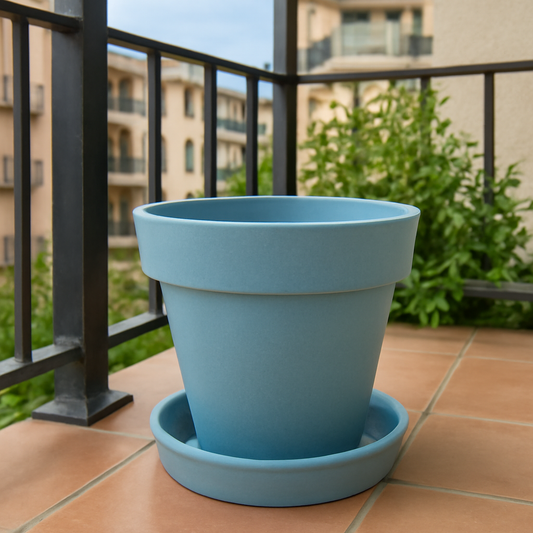 Heavy Plastic Flower pots With Tray (1 Pc)