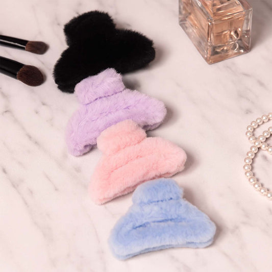 Big-Size Soft Faux Fur Hair Claw Clips (1 Pc)