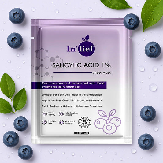In’lief Salicylic Acid 1% Clarifying & Pore-Refining Facial Sheet Mask (1 Pc)
