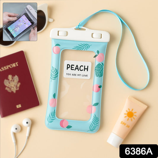 Peach Color Waterproof Phone Pouch 