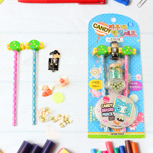 Fun Candy Design Pencil Set with Accessories (1 Set / Mix Design)