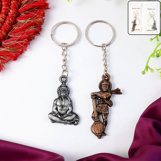 Hanuman Metal Keychain Set (2 Pc Mix Design)