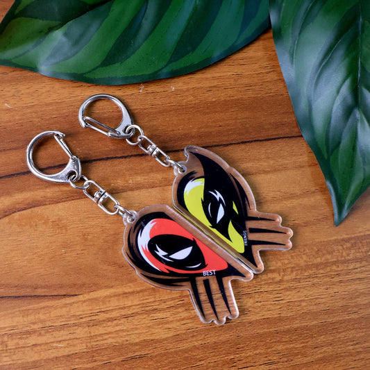 2-in-1 Best Friends Matching Acrylic Breakable Keychain